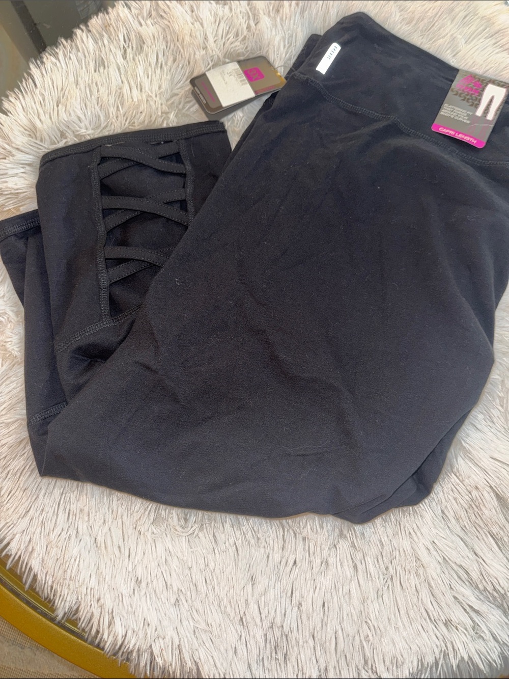 Black Lattice Side Leggings